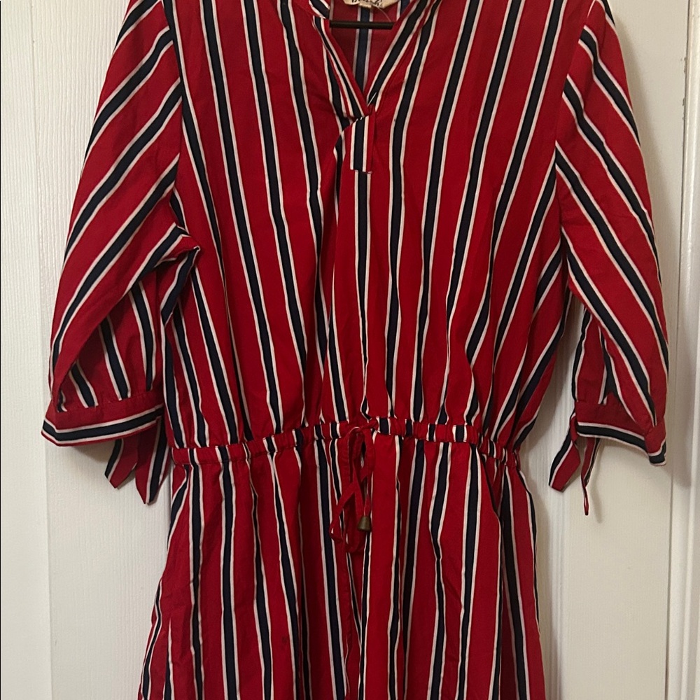 Red and Black Striped Dress